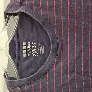 Joseph A. Banks navy t-shirt with red stripe